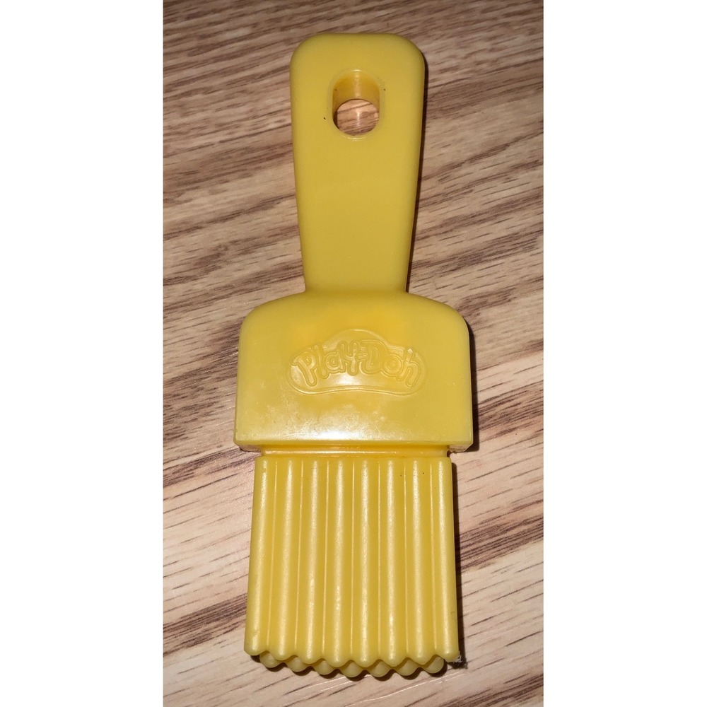 Play-Doh Yellow Paintbrush Modeling Tool Flower Stamper Accessory Plastic Toy 5"